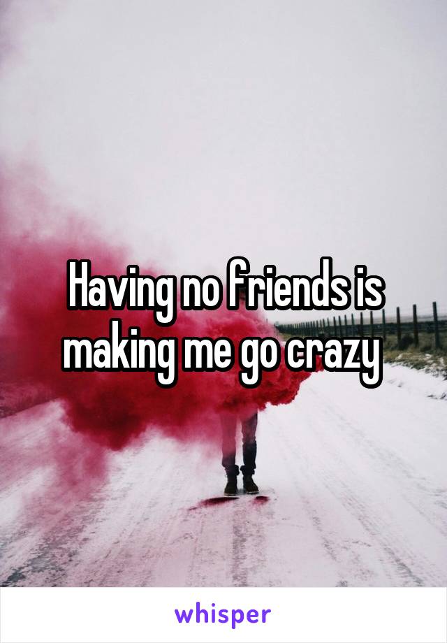 Having no friends is making me go crazy 