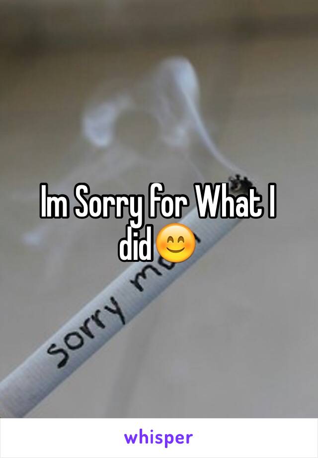Im Sorry for What I did😊