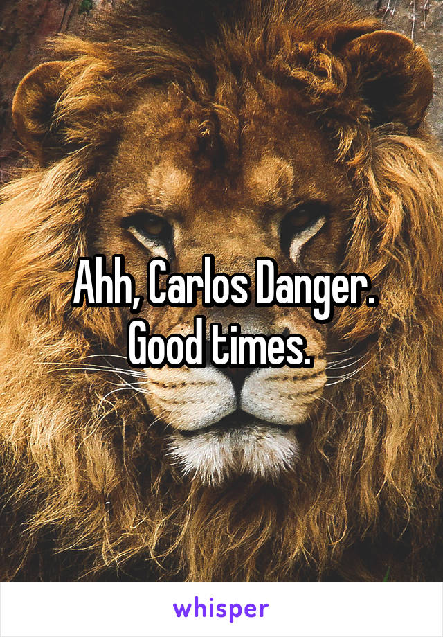 Ahh, Carlos Danger.
Good times. 