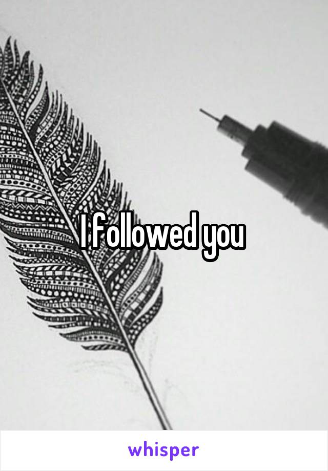 I followed you 
