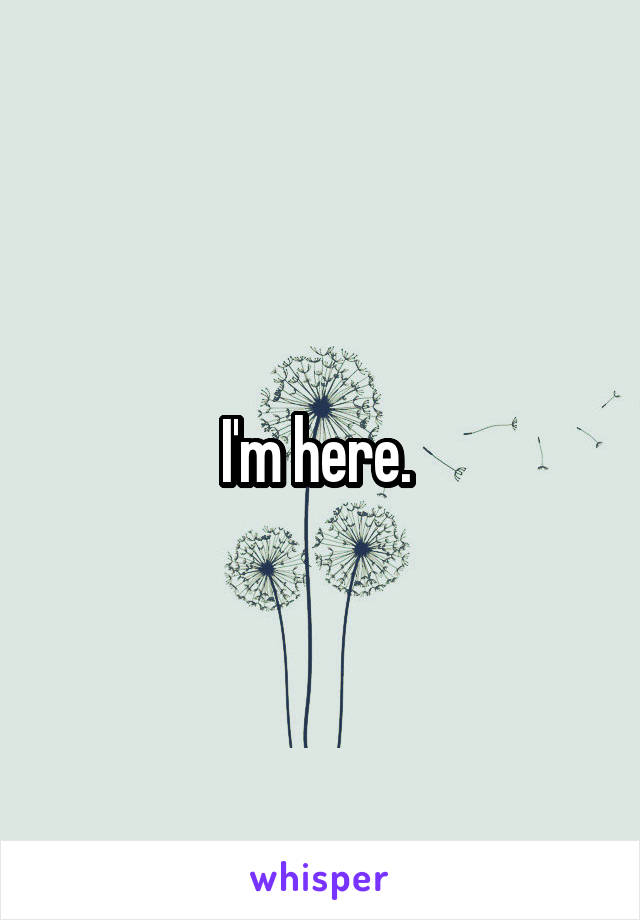 I'm here. 