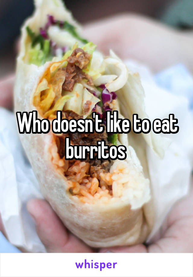 Who doesn't like to eat burritos 