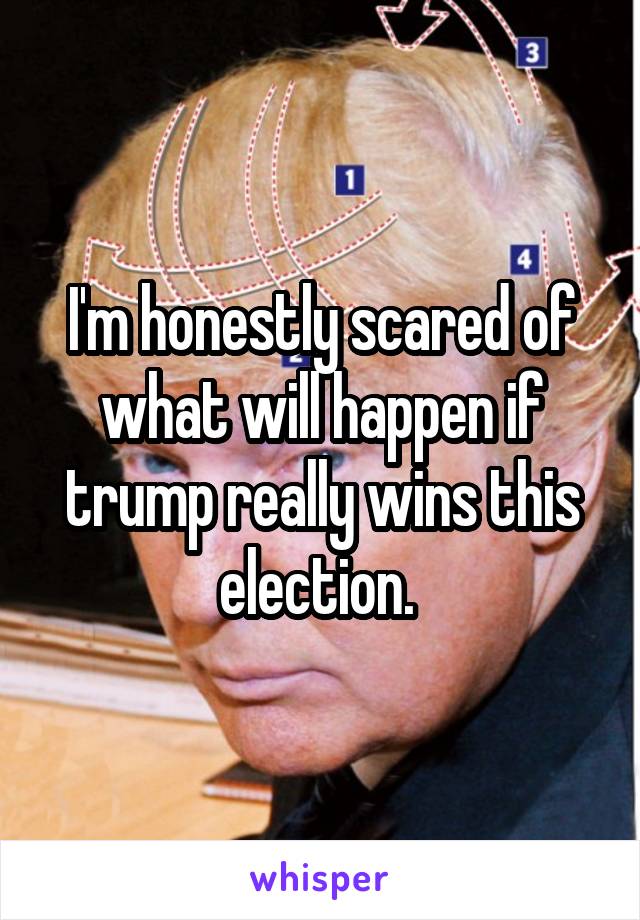 I'm honestly scared of what will happen if trump really wins this election. 