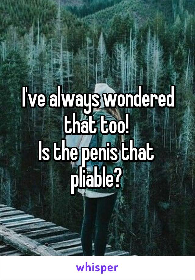 I've always wondered that too! 
Is the penis that  pliable? 