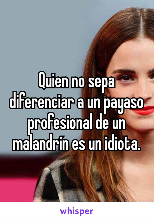 Quien no sepa diferenciar a un payaso profesional de un malandrín es un idiota.