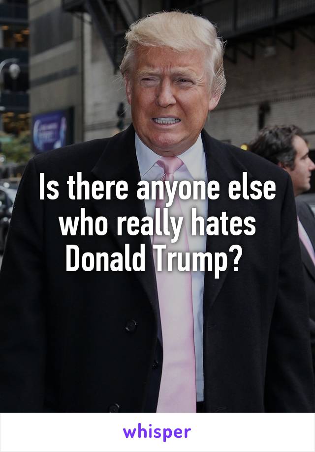 Is there anyone else who really hates Donald Trump? 