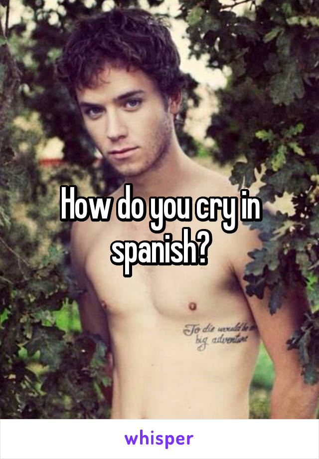 How do you cry in spanish?