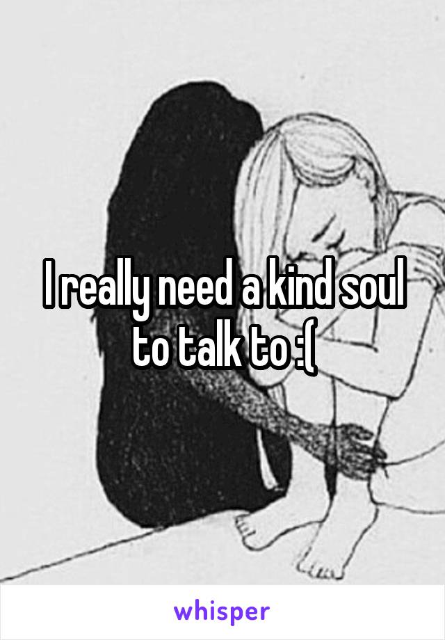 I really need a kind soul to talk to :(