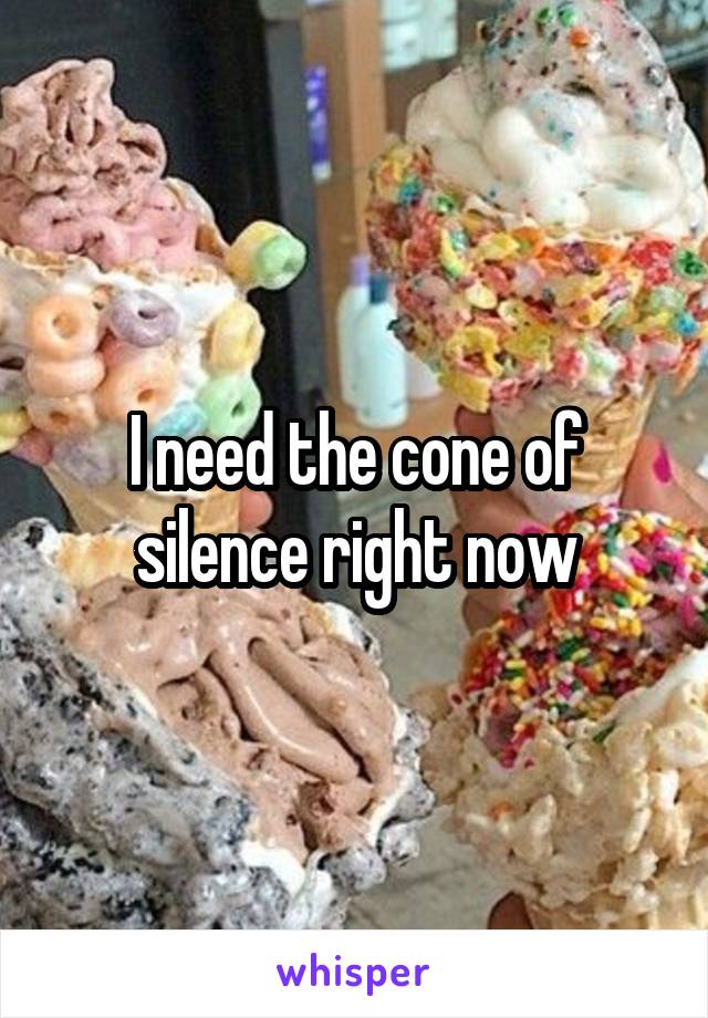 I need the cone of silence right now