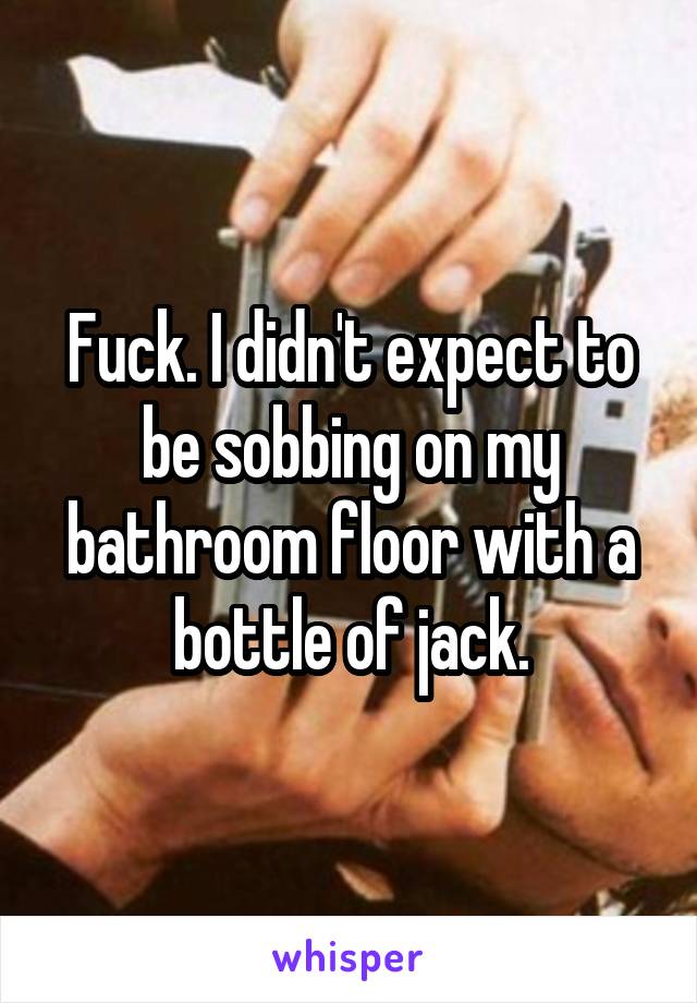 Fuck. I didn't expect to be sobbing on my bathroom floor with a bottle of jack.