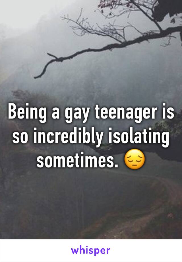 Being a gay teenager is so incredibly isolating sometimes. 😔