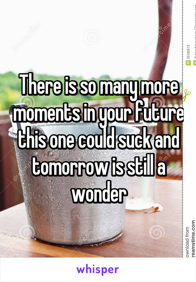 There is so many more moments in your future this one could suck and tomorrow is still a wonder