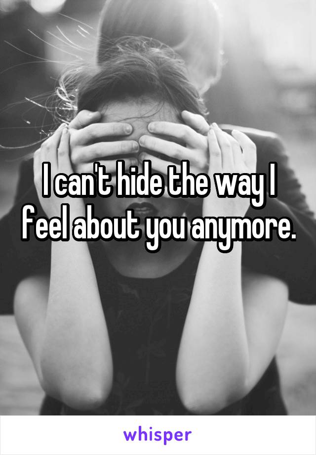 I can't hide the way I feel about you anymore. 