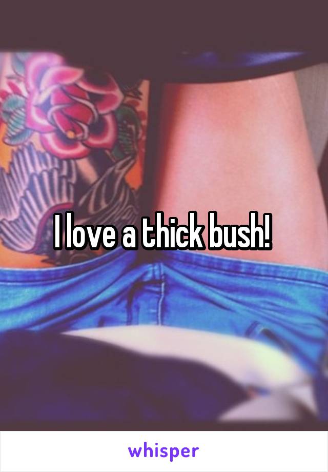 I love a thick bush! 