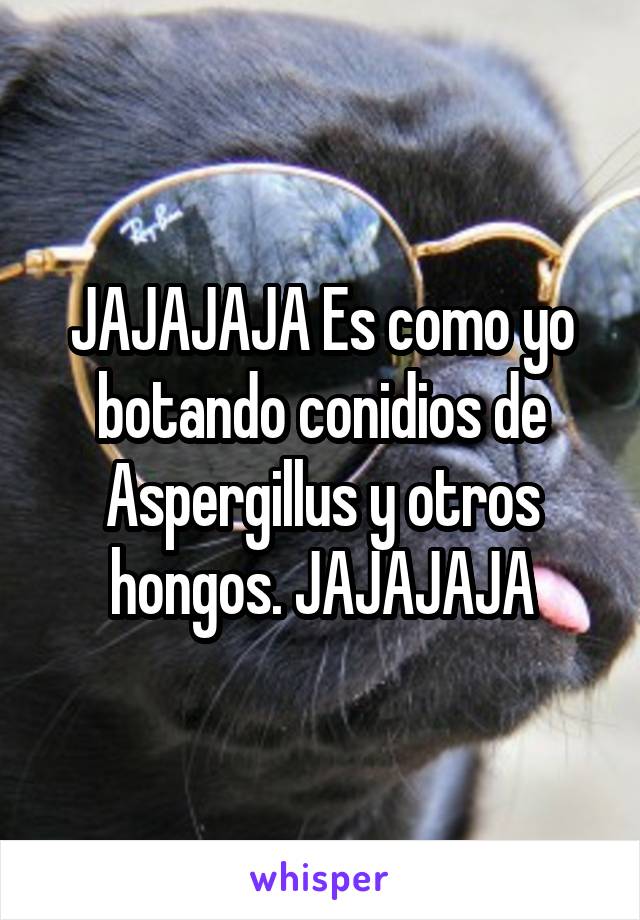 JAJAJAJA Es como yo botando conidios de Aspergillus y otros hongos. JAJAJAJA