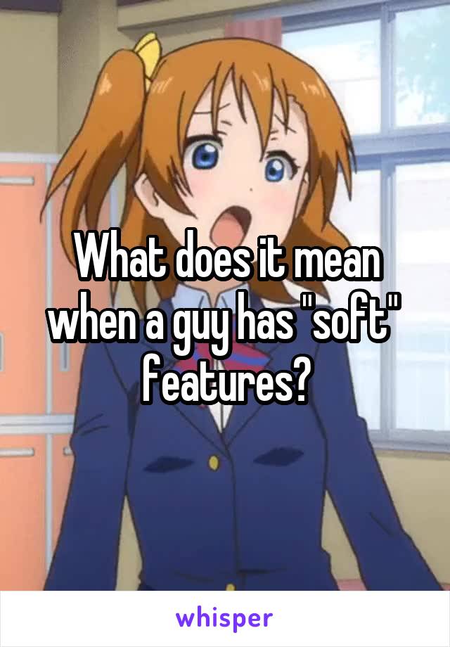 What does it mean when a guy has "soft"  features?