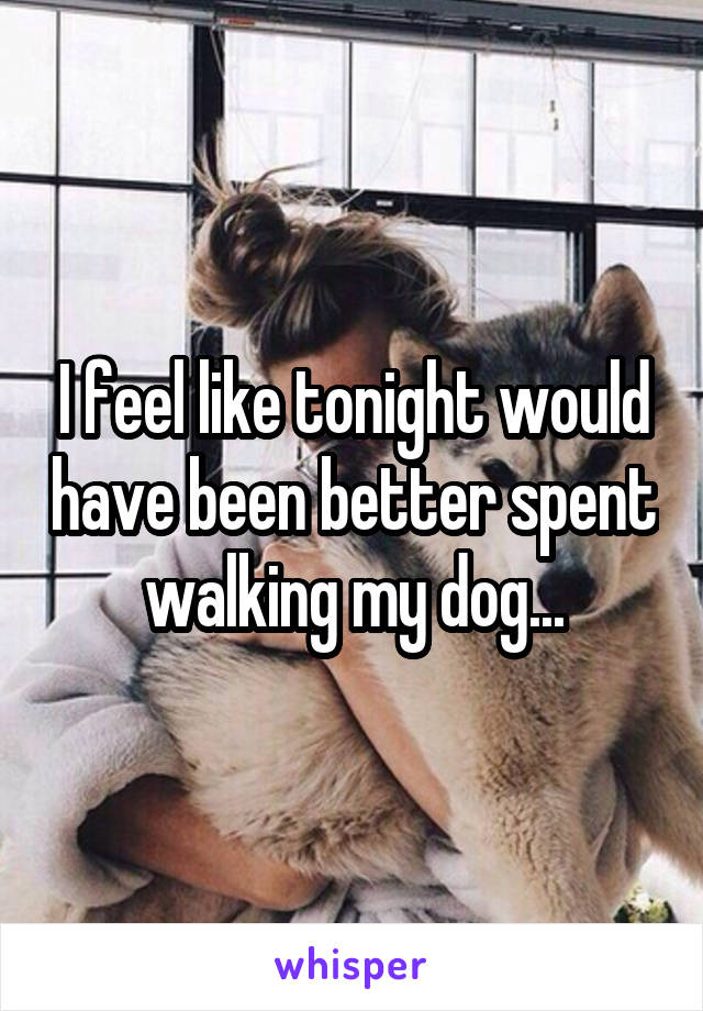 I feel like tonight would have been better spent walking my dog...