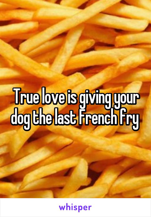 True love is giving your dog the last French fry 