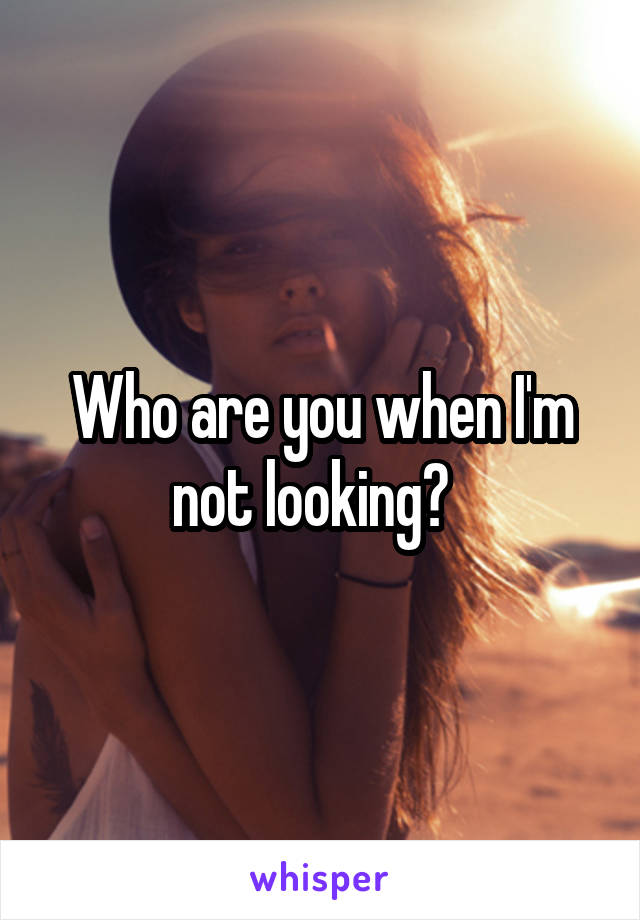 Who are you when I'm not looking?  