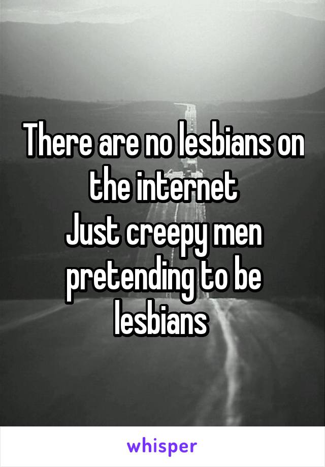 There are no lesbians on the internet
Just creepy men pretending to be lesbians 