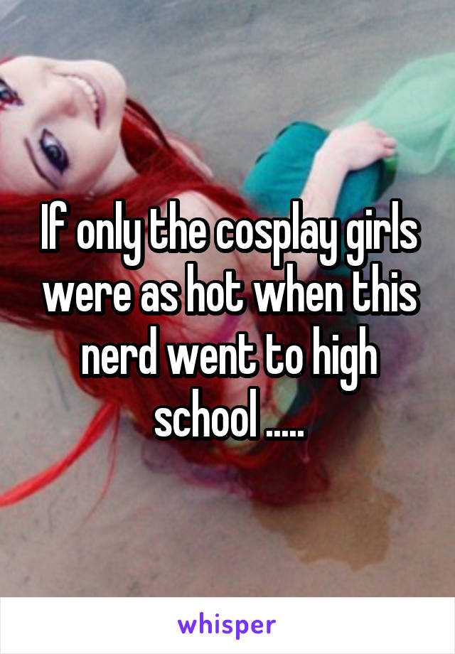 If only the cosplay girls were as hot when this nerd went to high school .....