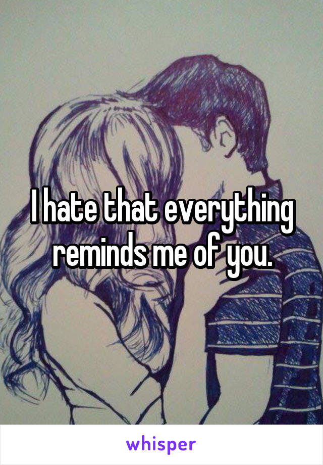 I hate that everything reminds me of you.