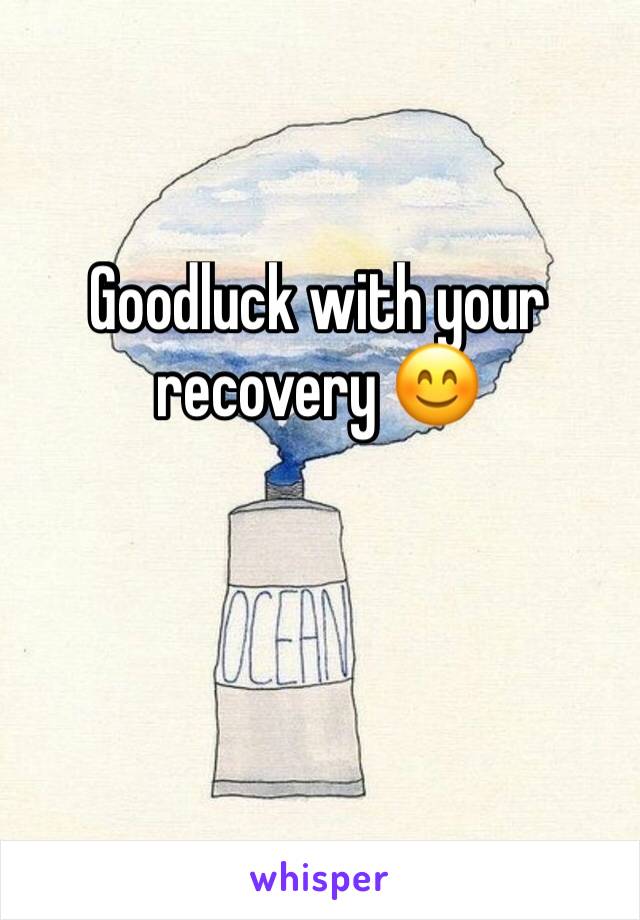 Goodluck with your recovery 😊