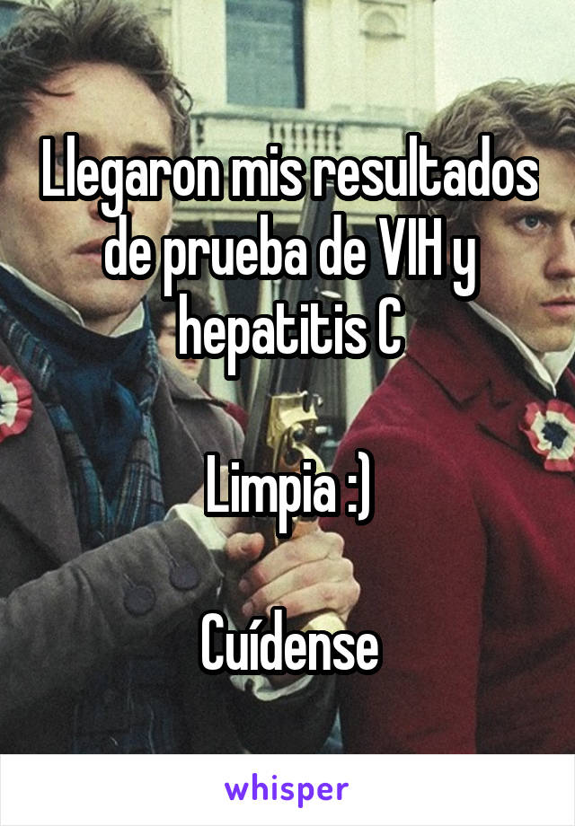 Llegaron mis resultados de prueba de VIH y hepatitis C

Limpia :)

Cuídense