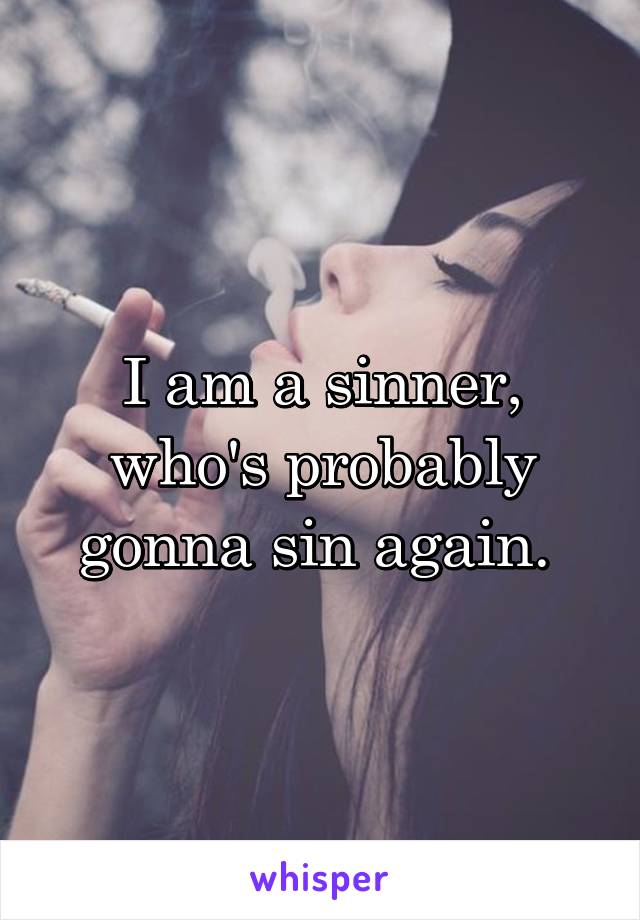 I am a sinner, who's probably gonna sin again. 