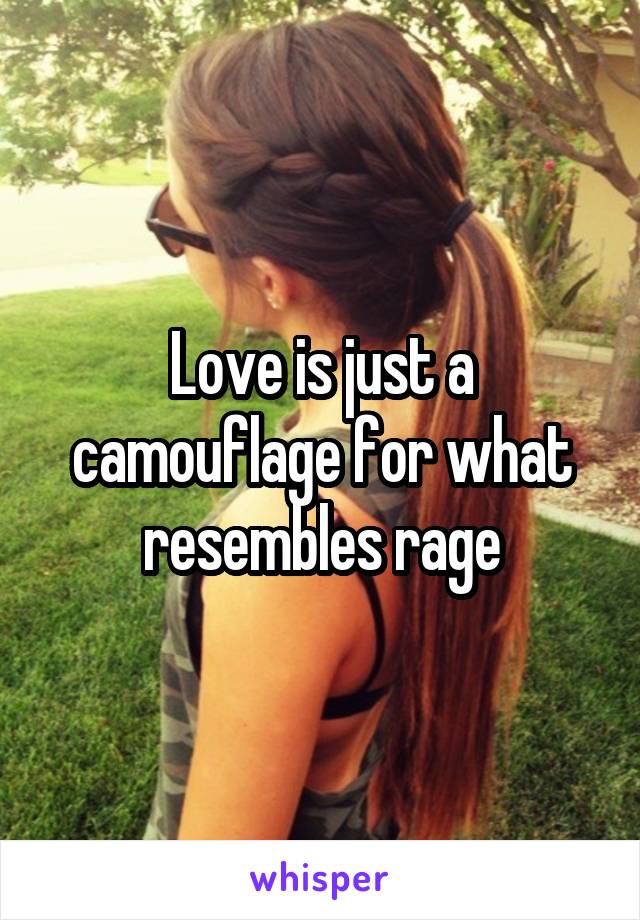 Love is just a camouflage for what resembles rage