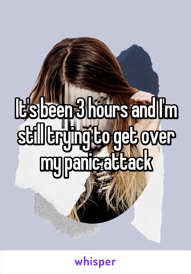 It's been 3 hours and I'm still trying to get over my panic attack