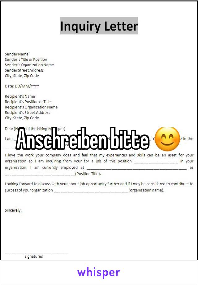 Anschreiben bitte 😊