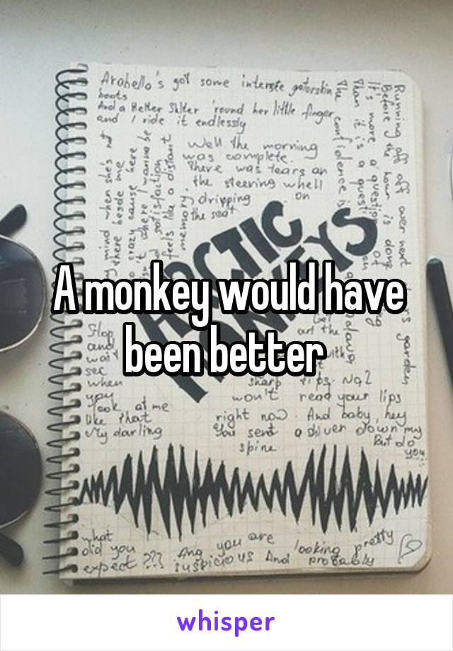 A monkey would have been better 