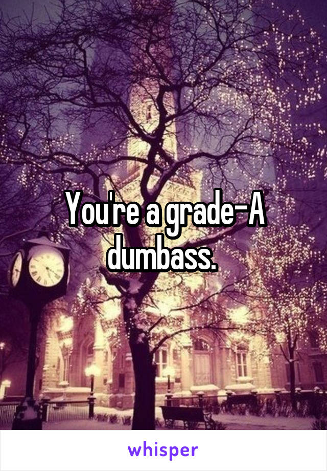 You're a grade-A dumbass. 