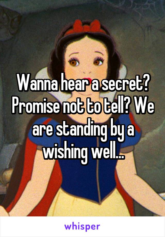 Wanna hear a secret? Promise not to tell? We are standing by a wishing well...