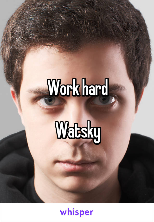 Work hard

Watsky