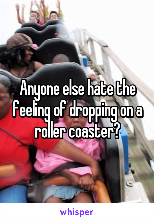 Anyone else hate the feeling of dropping on a roller coaster?