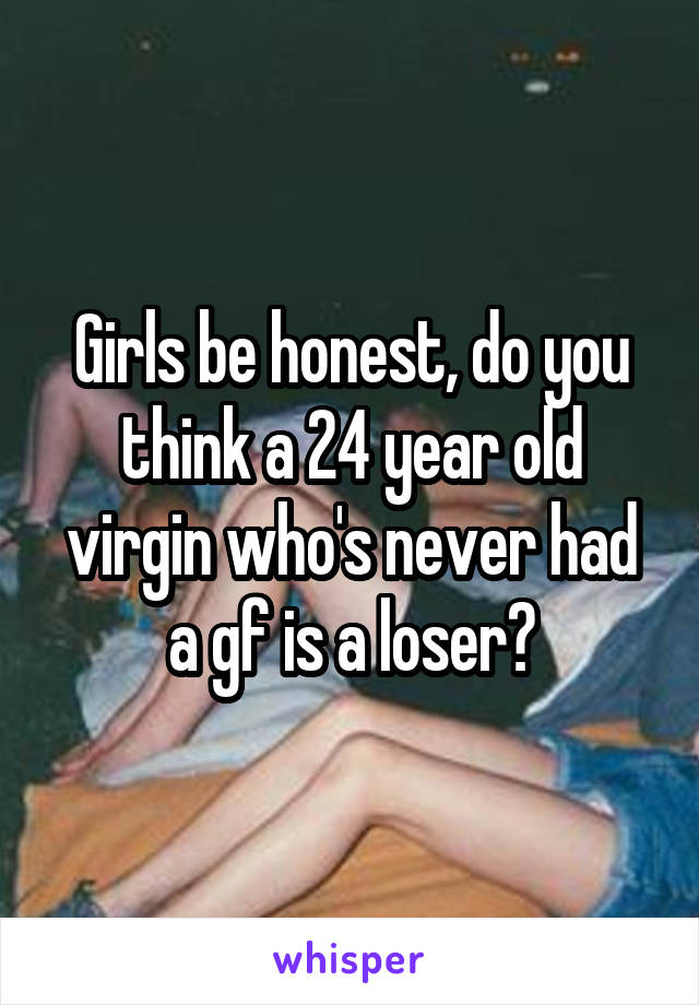 Girls be honest, do you think a 24 year old virgin who's never had a gf is a loser?