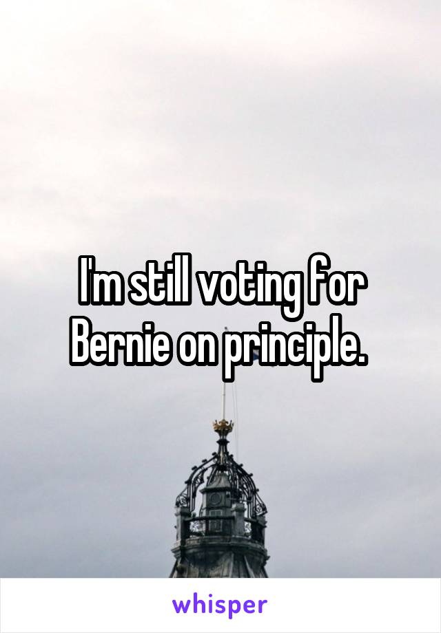 I'm still voting for Bernie on principle. 