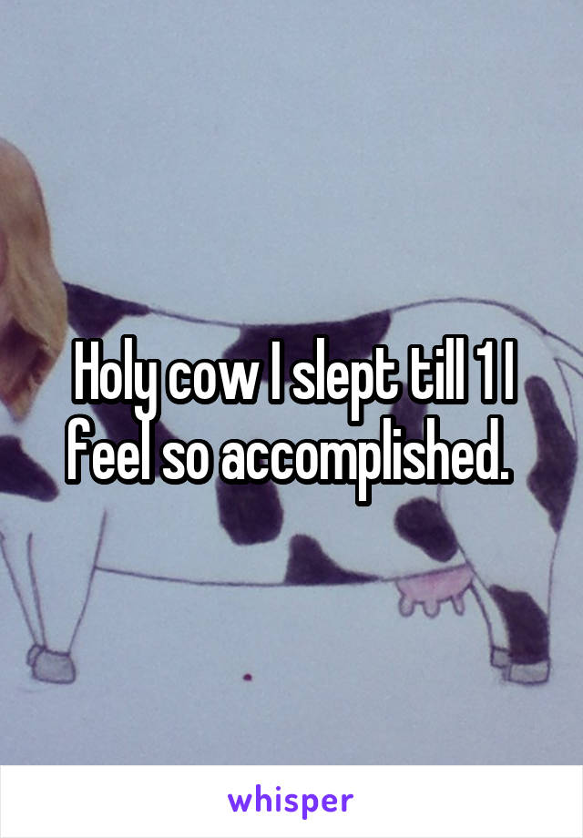 Holy cow I slept till 1 I feel so accomplished. 