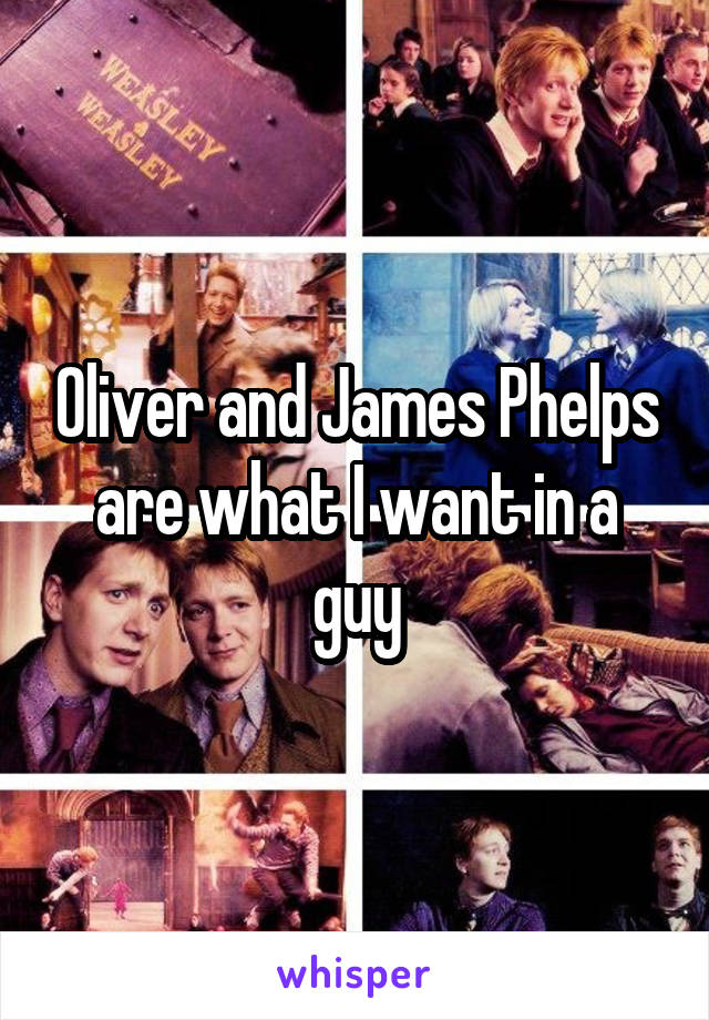 Oliver and James Phelps are what I want in a guy
