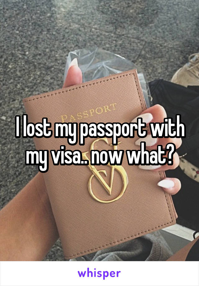 I lost my passport with my visa.. now what?