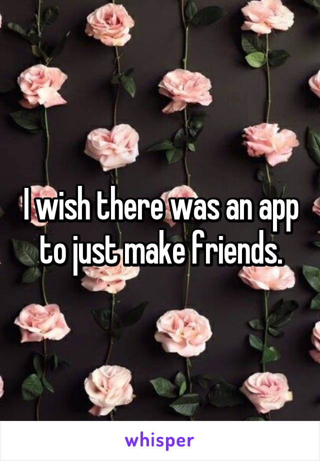 I wish there was an app to just make friends.
