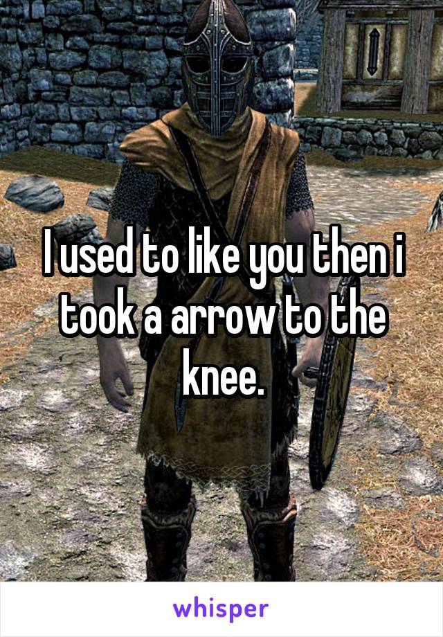 I used to like you then i took a arrow to the knee.