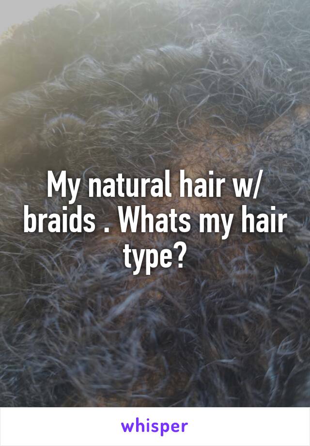 My natural hair w/ braids . Whats my hair type?