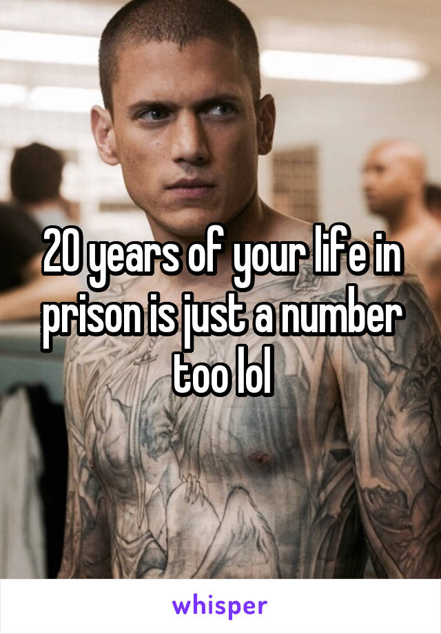 20 years of your life in prison is just a number too lol