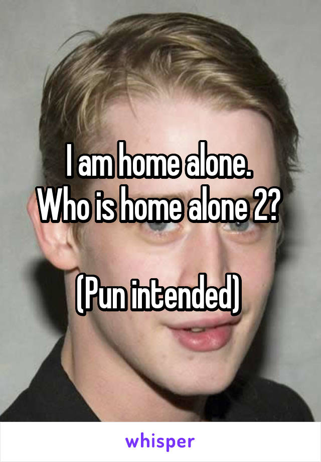 I am home alone. 
Who is home alone 2? 

(Pun intended) 