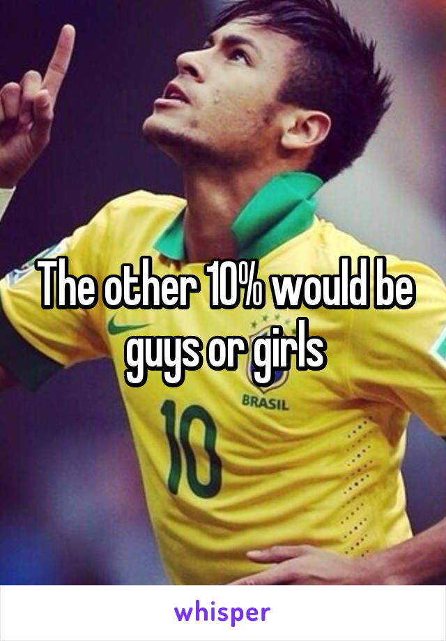 The other 10% would be guys or girls