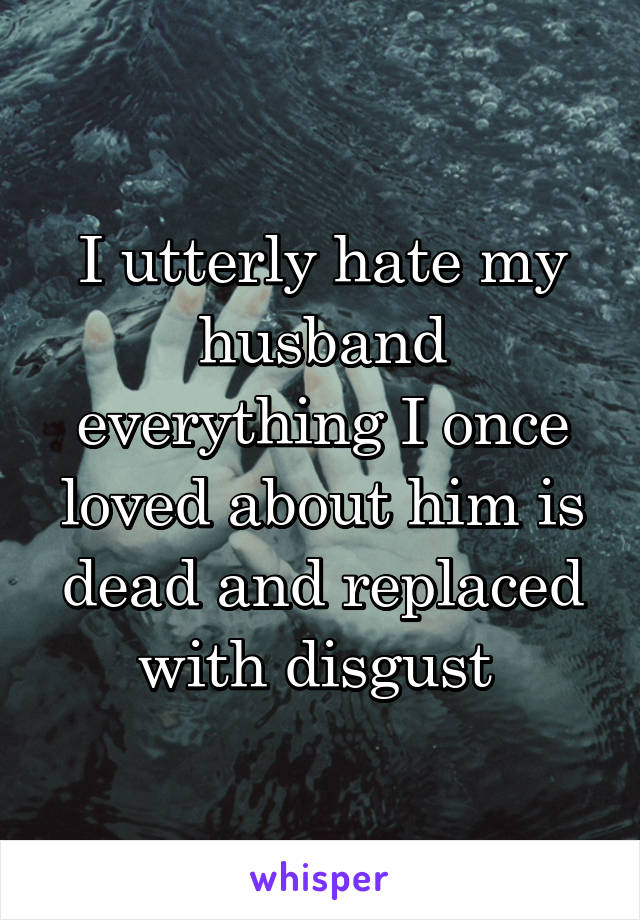 I utterly hate my husband everything I once loved about him is dead and replaced with disgust 