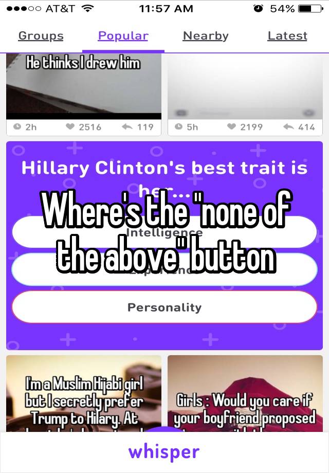 Where's the "none of the above" button
